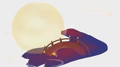 牛郎织女鹊桥七夕传统节日月亮素材背景Ae视频的预览图